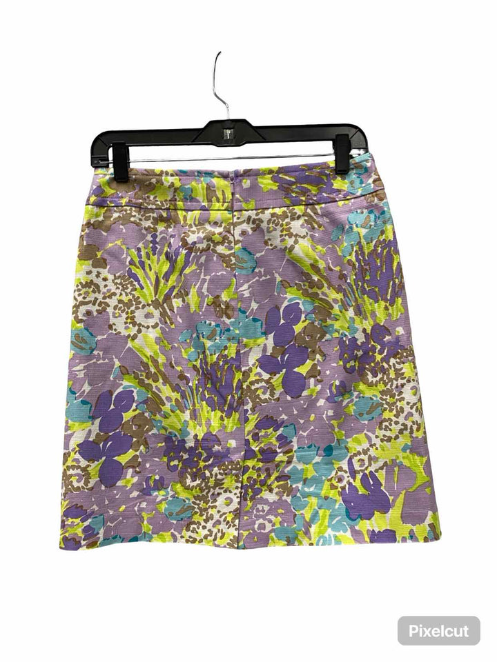 Talbots Size 4P Purple Floral Skirt