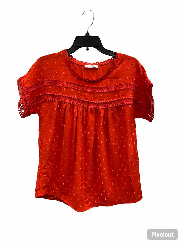 Poetsky Size S Red Short Sleeve Shirts