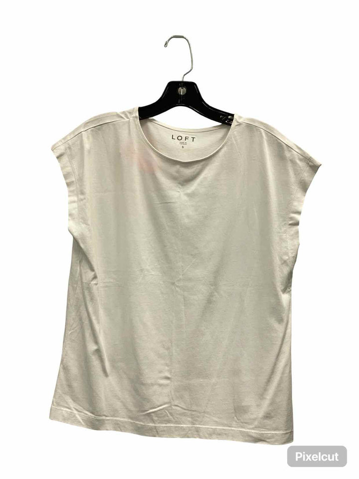 Loft Size S White Short Sleeve Shirts