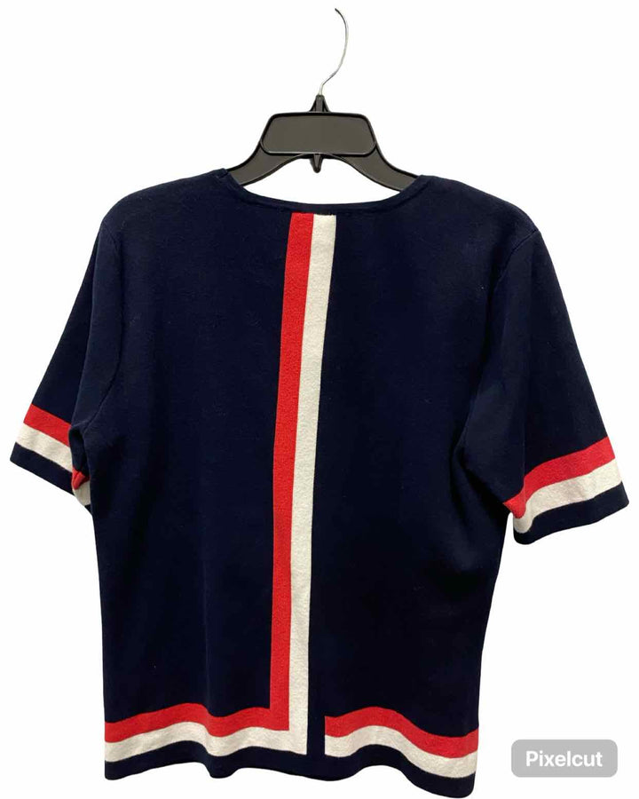 Ann Taylor Size L Navy Short Sleeve Shirts