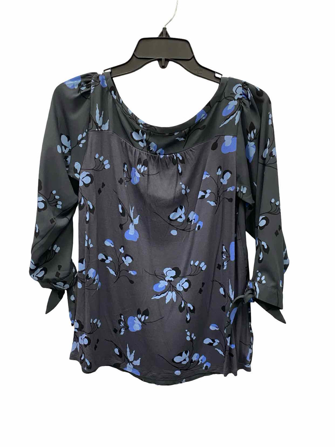 Loft Size XS Grey Blue Floral Long Sleeve Shirts
