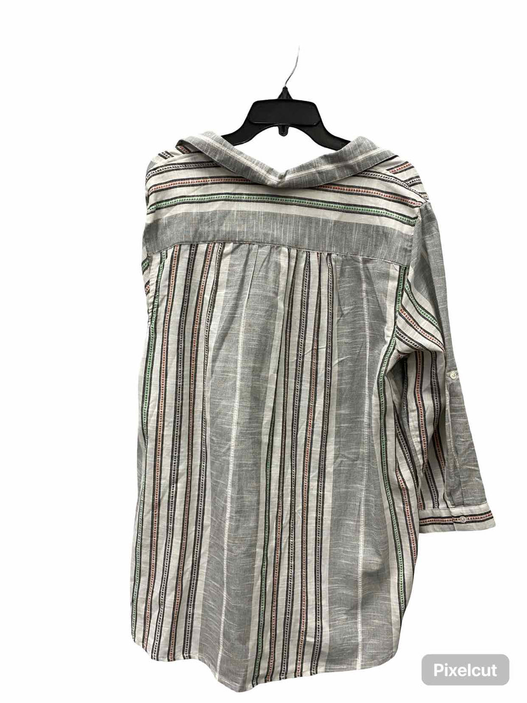Cafe Marrakesh Size XL White Black Print 100% cotton Long Sleeve Shirts