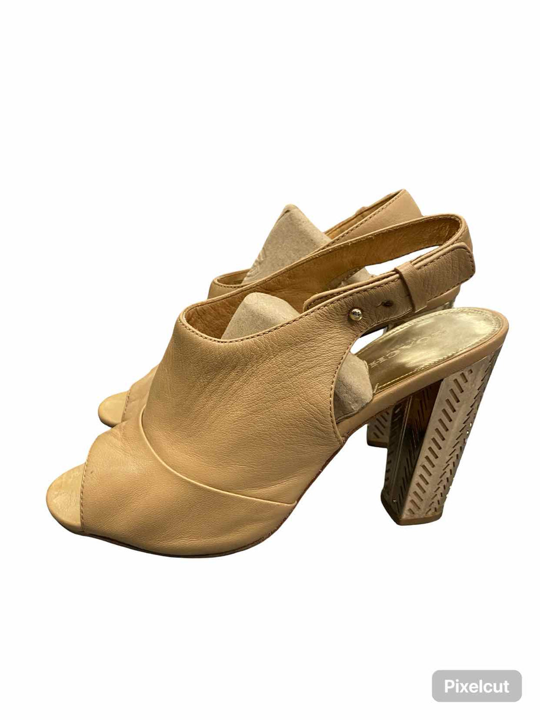 COACH Shoe Size 8.5 Tan Leather Heels