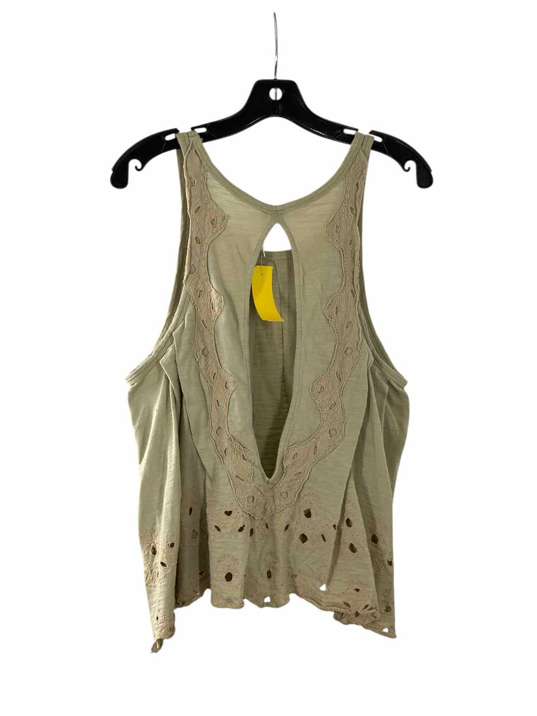 Free People Size S Olive Embroidered Tank Top