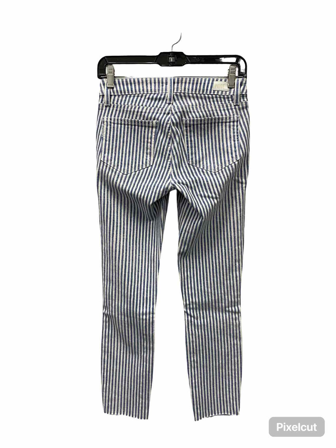 Paige Size 24 Blue White Stripes 98% Cot 2% Span Pants