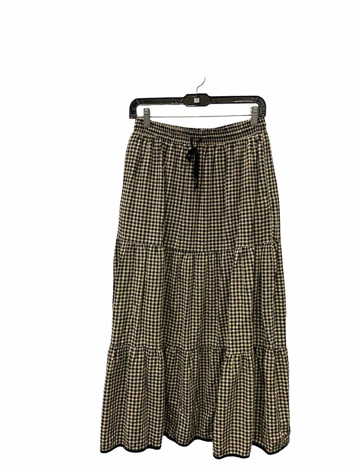 Miou Muse Size M Beige Black Gigham 100% cotton Skirt