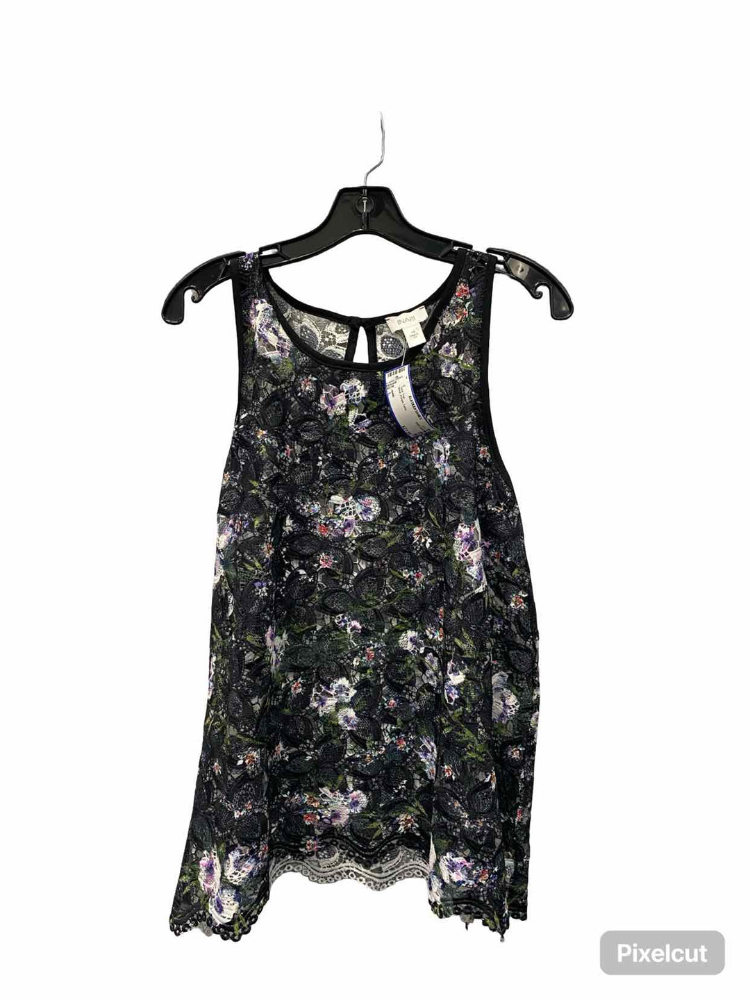 INARI Size L Black Purple Lace Tank Top