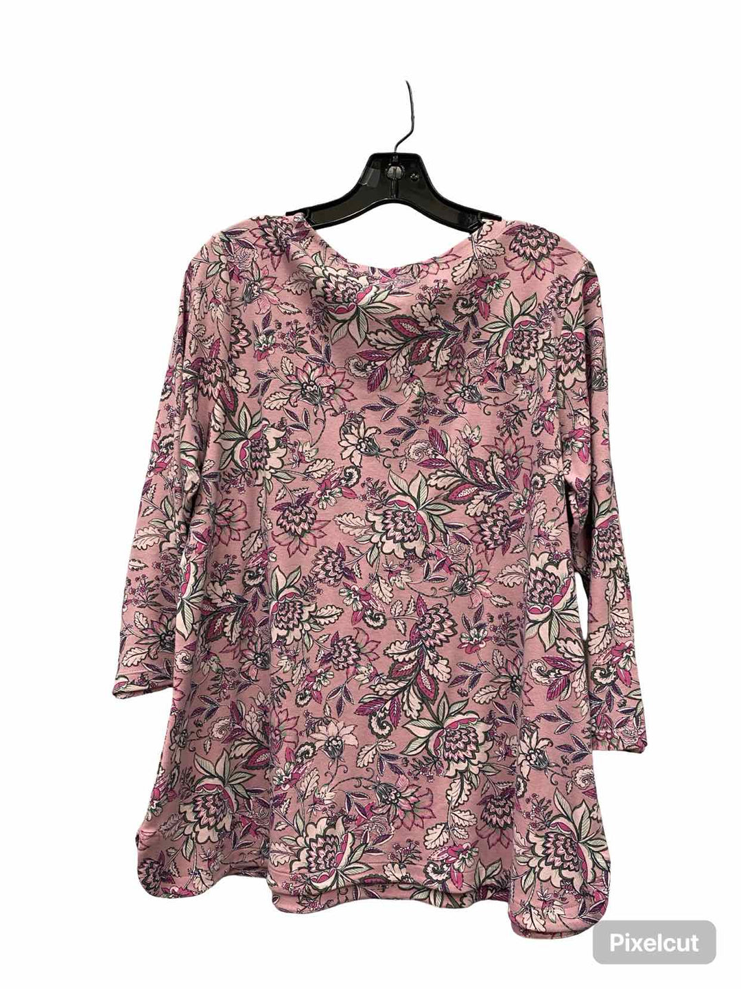 J Jill Size L Purple Floral 100% Pima Cotton Long Sleeve Shirts