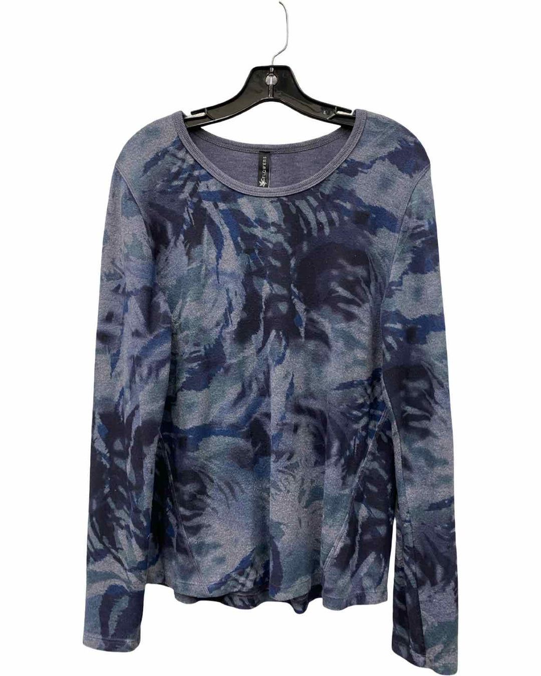 Stone Flowers Size XL Blue Print Long Sleeve Shirts
