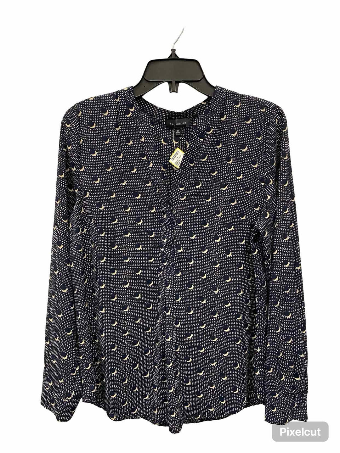 The Limited Size M Blue Cream Print Long Sleeve Shirts