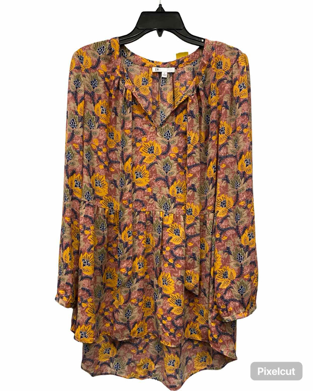 DR2 Size L Pink Multi Print Long Sleeve Shirts