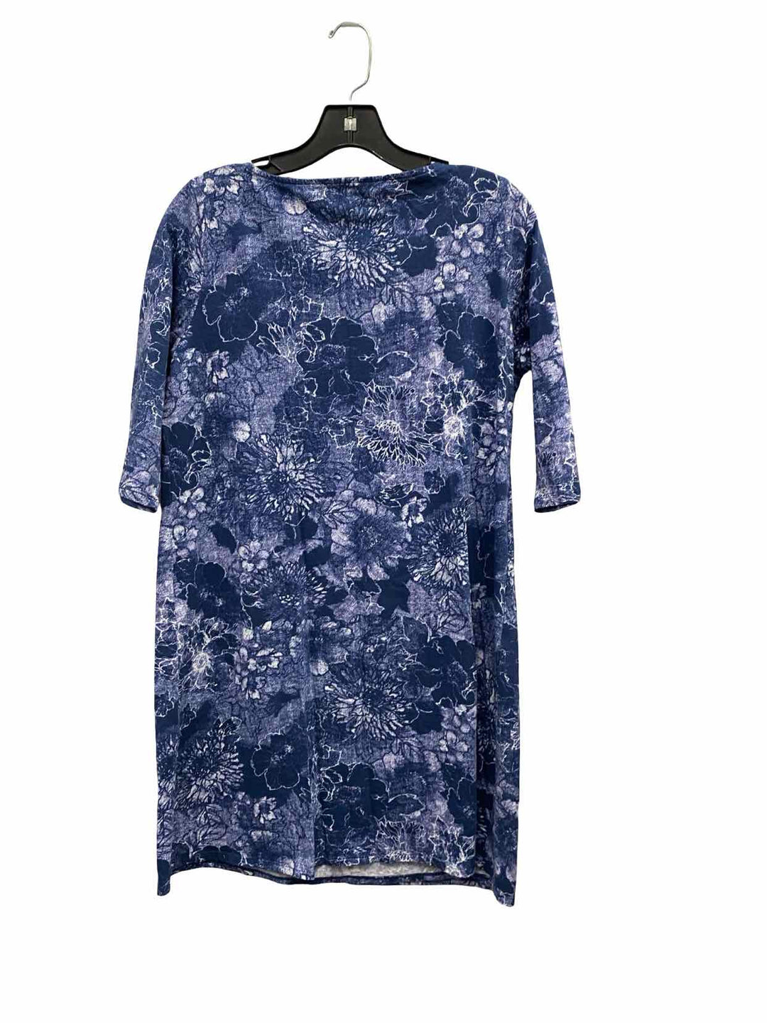 Pure Jill Size M Blue White Floral 60% Cotton Dress
