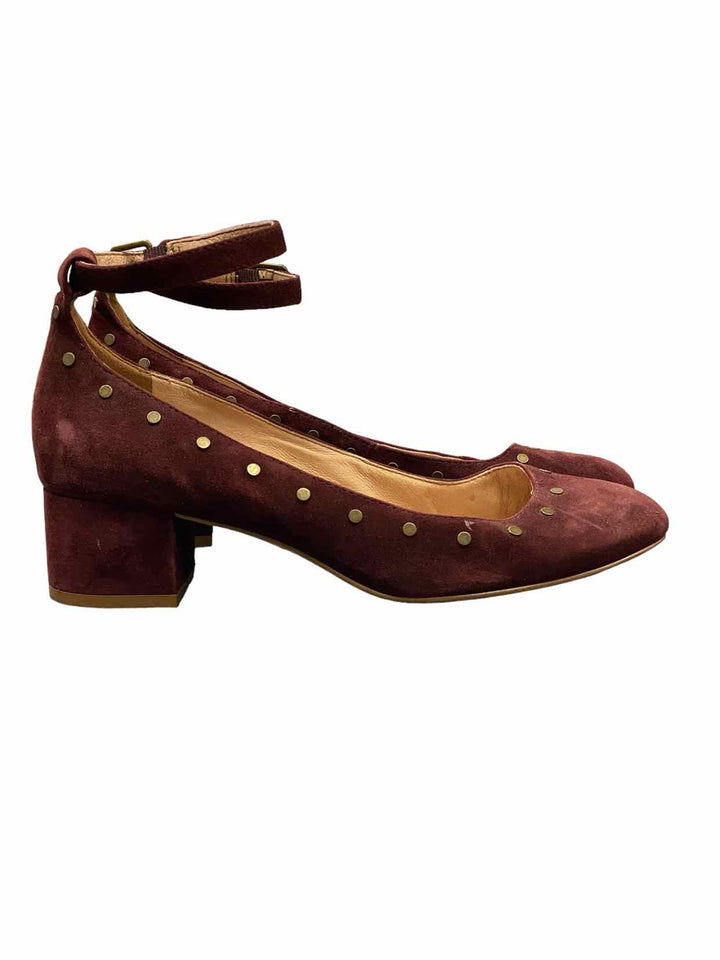 Madewell Shoe Size 7.5 Maroon Suede Heels