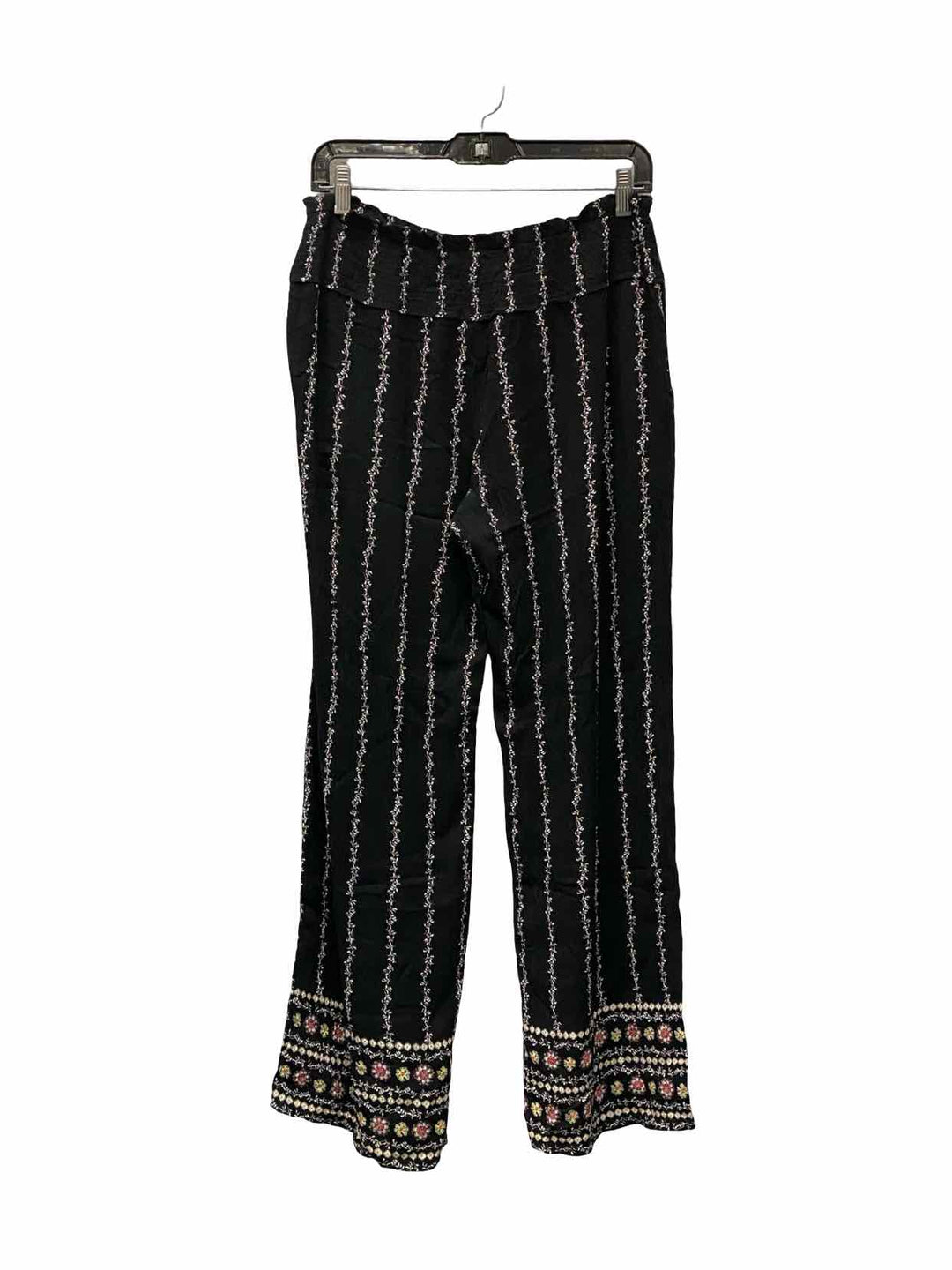Title Nine Size L Black Floral Pants