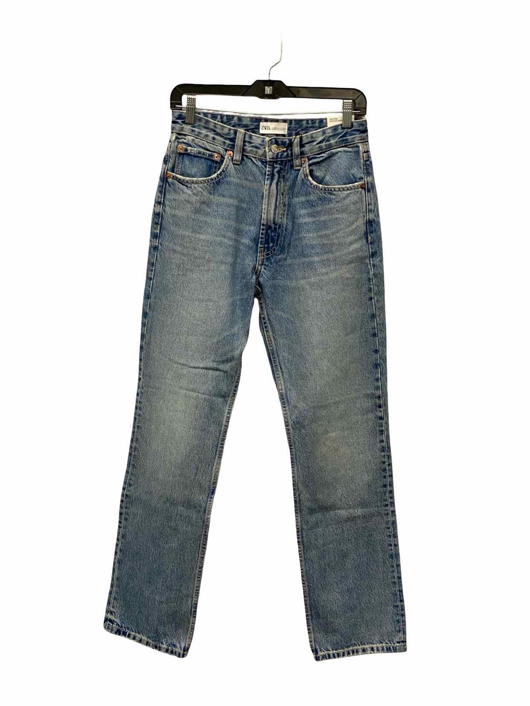 ZARA Size 6 Blue Highrise Straight Jeans