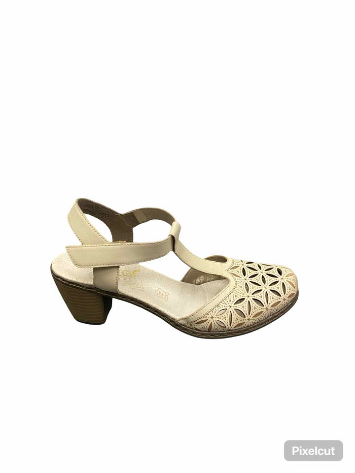 Rieker Shoe Size 39 Cream Leather Heels