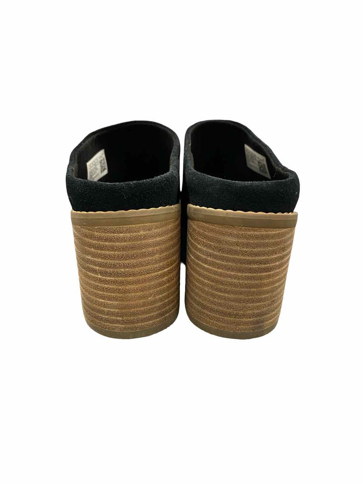 Toms Shoe Size 8 Black Suede Heels