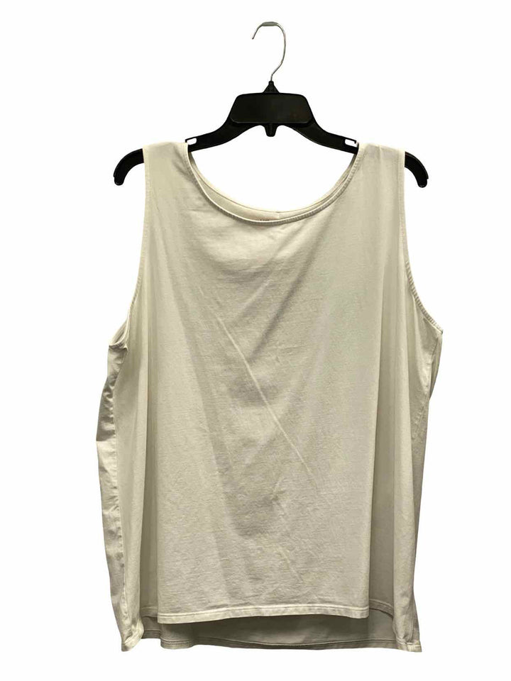 J Jill Size XL White Pima Stretch Knit Tank Top
