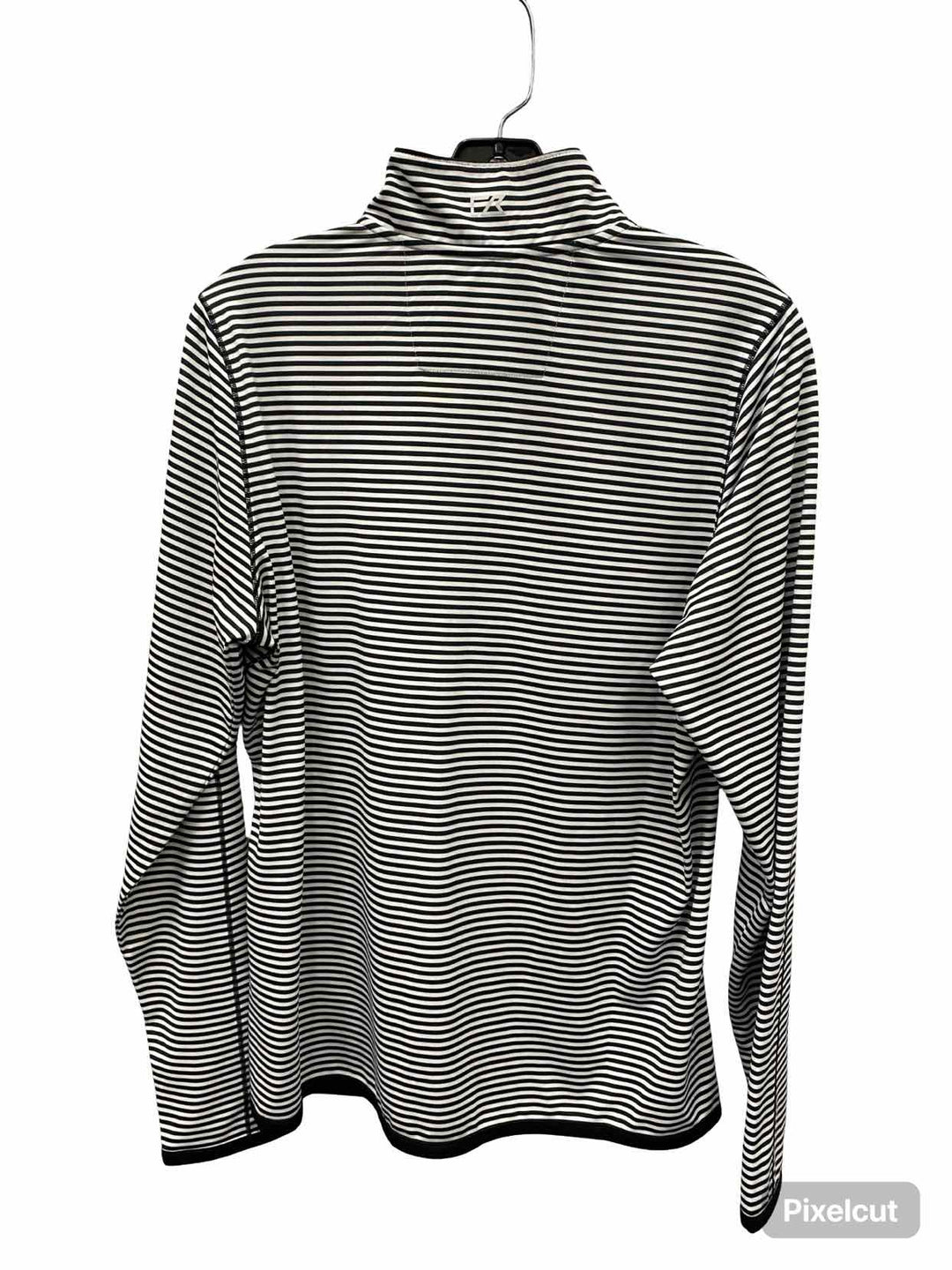Cutter & Buck Size L White Black Striped Athletic Jacket
