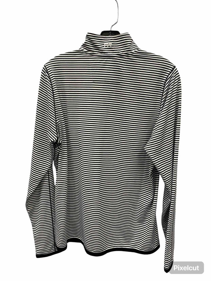 Cutter & Buck Size L White Black Striped Athletic Jacket
