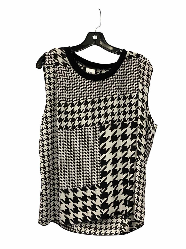 Cabi Size M Black White Print Tank Top