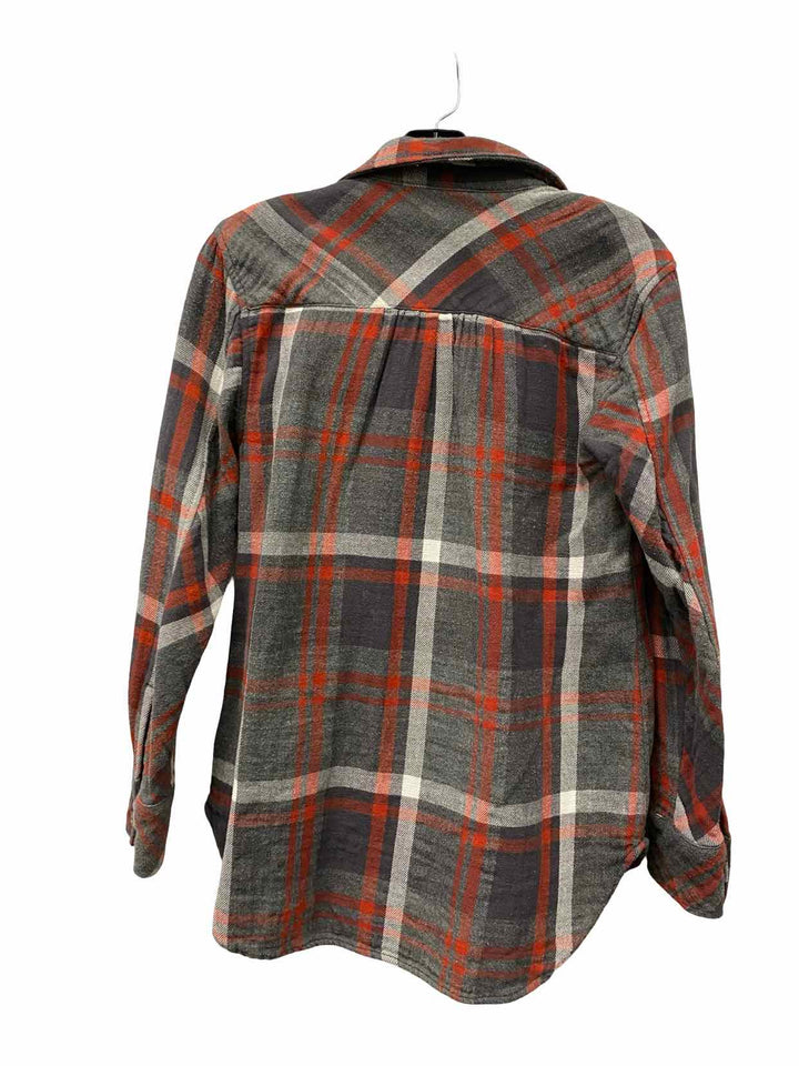 Cabi Size XS Grey Red Flannel Long Sleeve Shirts