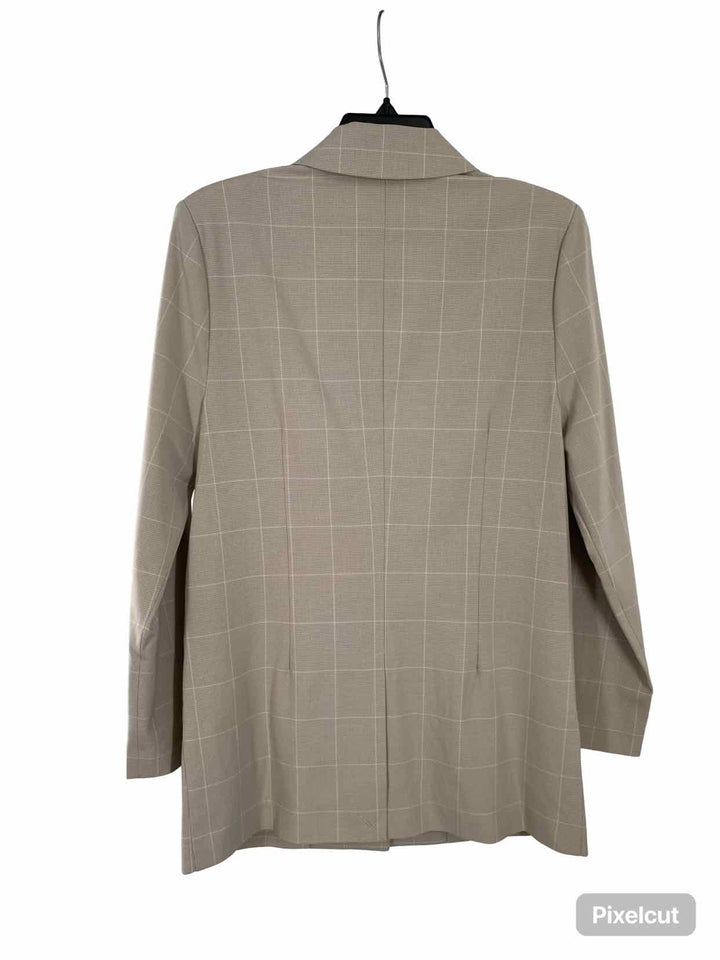 Leith Size XS Cream Plaid Blazer