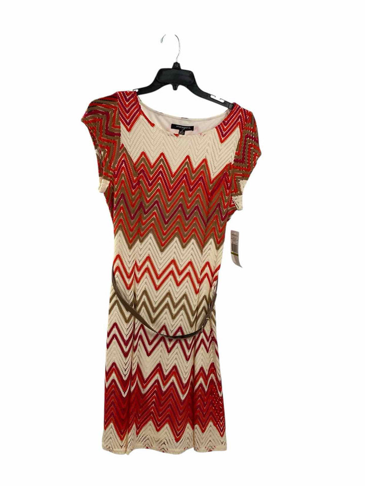Sharagano Size 14 Cream Multi Print Dress