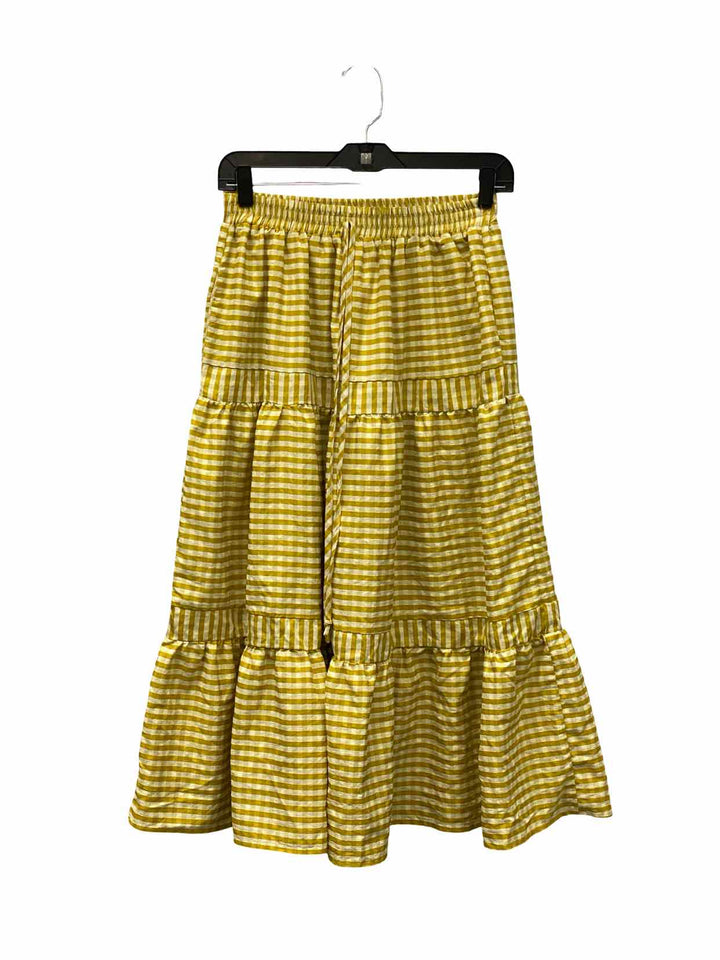 &Merci Size S Yellow White Skirt