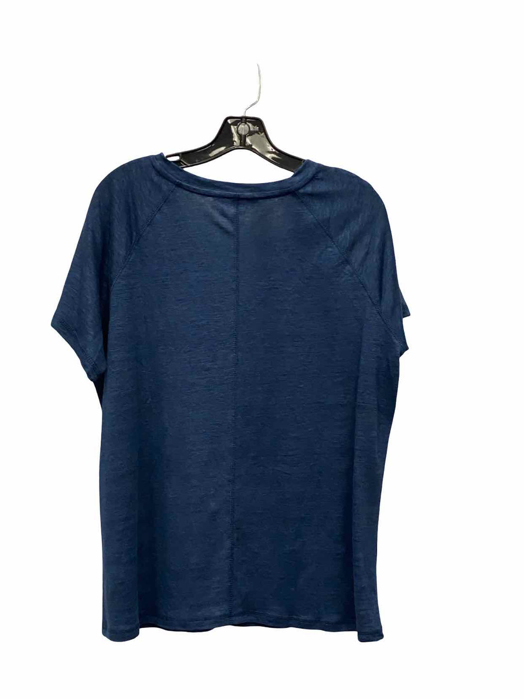 The Company Store Size L Blue 100% Linen Short Sleeve Shirts