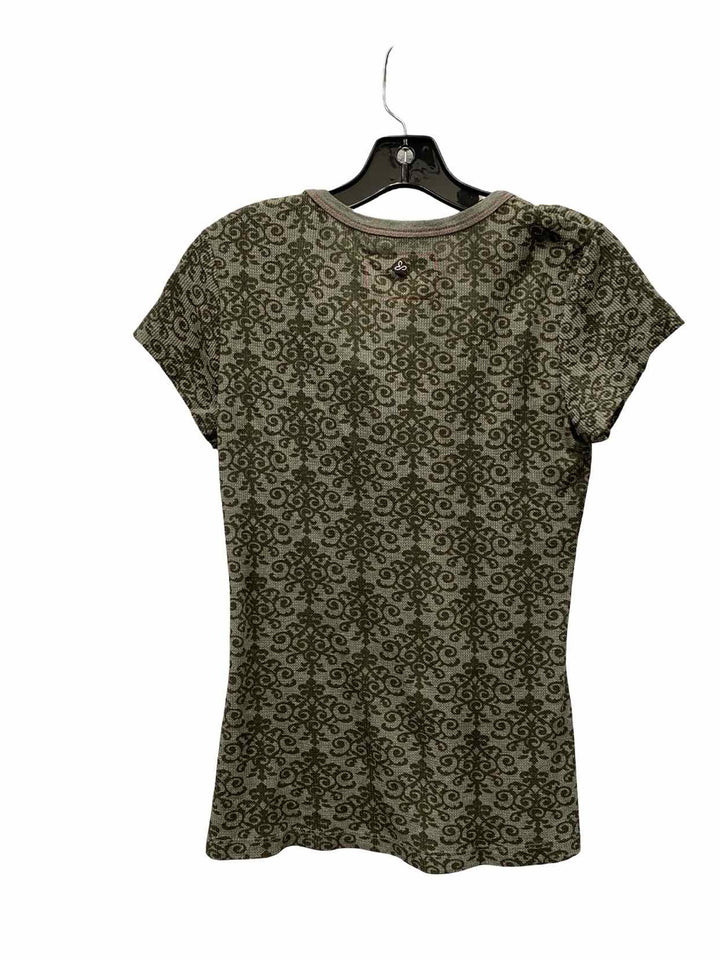 PrAna Size M Green Print Short Sleeve Shirts
