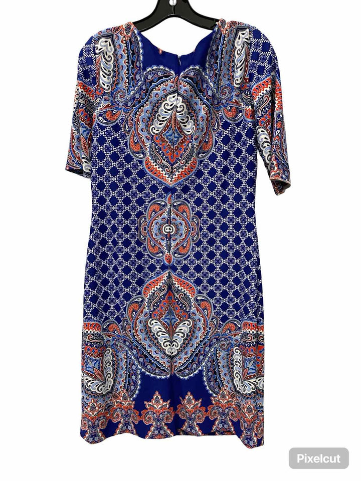 Antonio Melani Size 8 Blue Red Print Dress