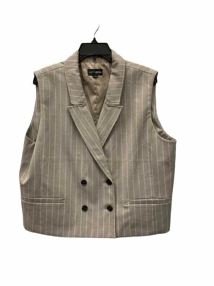Loft Size XL Beige Stripe Vest