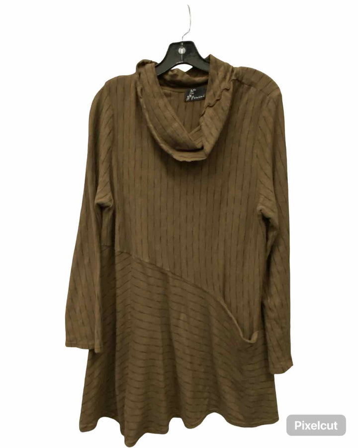 Fenini Size M Brown Black Stripes 100% cotton Sweater
