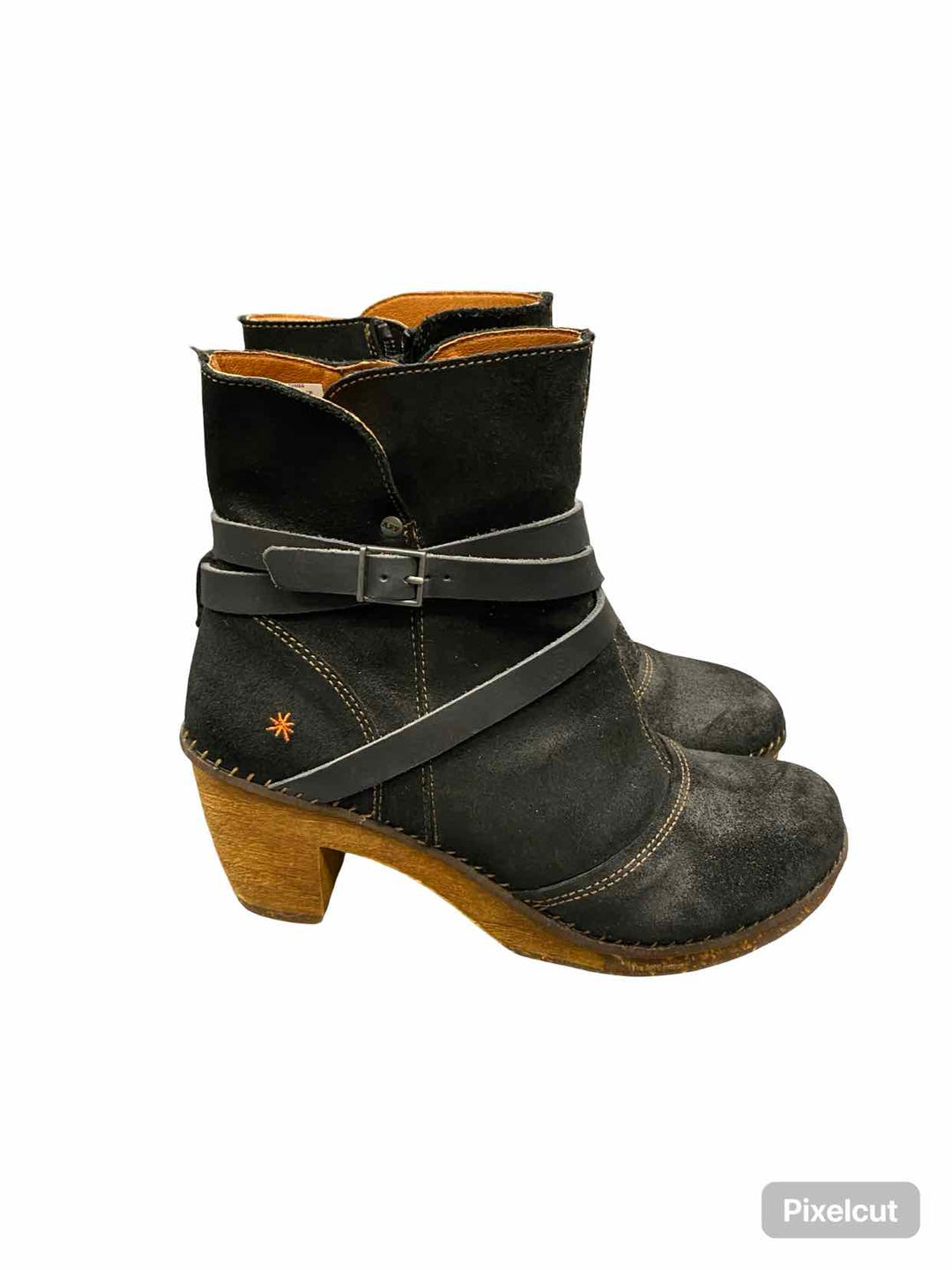 The Art Company Shoe Size 42 Black Brown Leather Upper Boots(Ankle)
