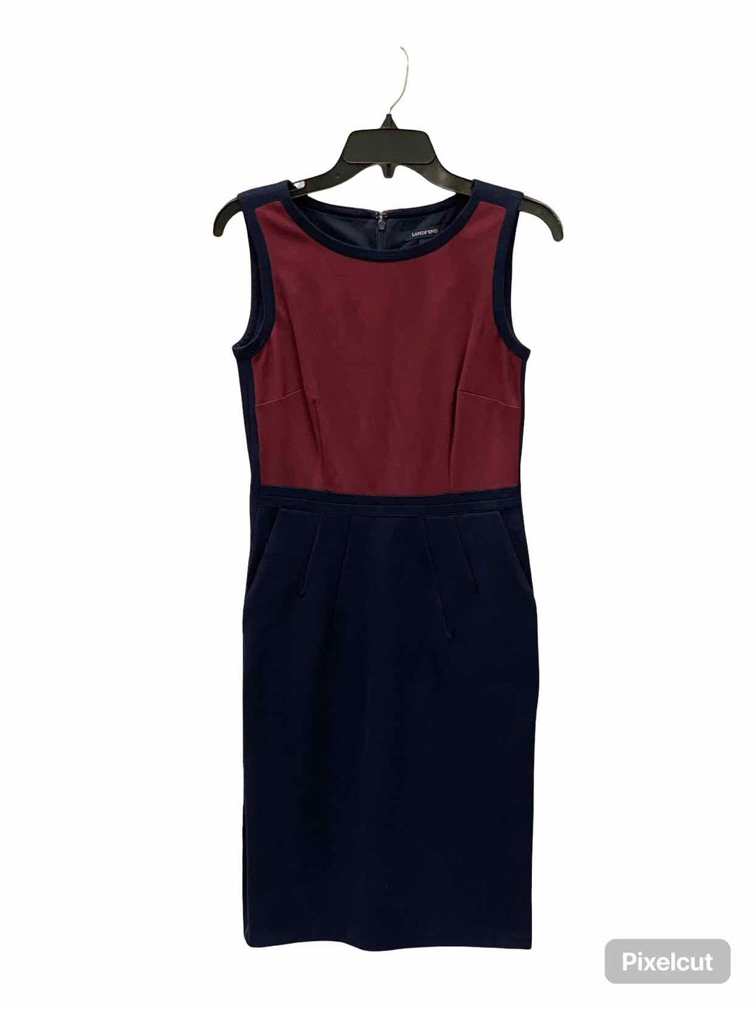 Lands End Size 2 Navy Red Dress