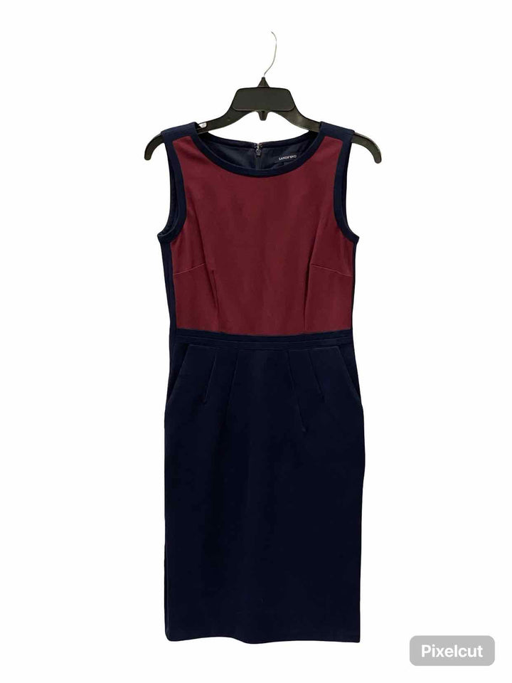 Lands End Size 2 Navy Red Dress