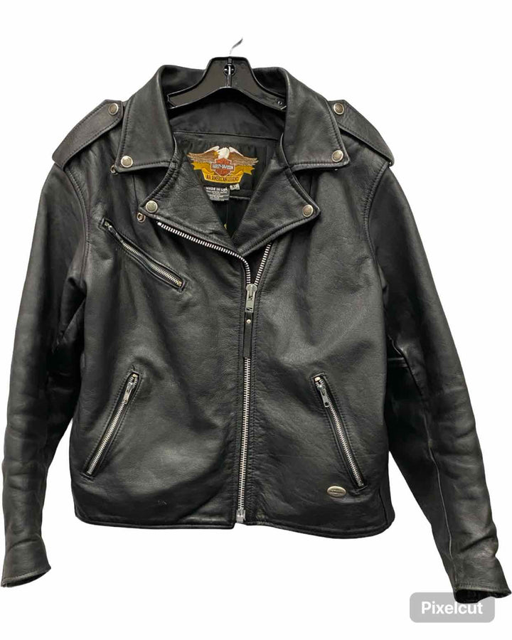 Harley Davidson Size XL Black Genuine leather Coat(short)