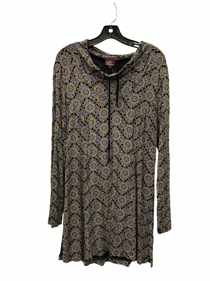 Salaam Size XL Blue Black Print Dress