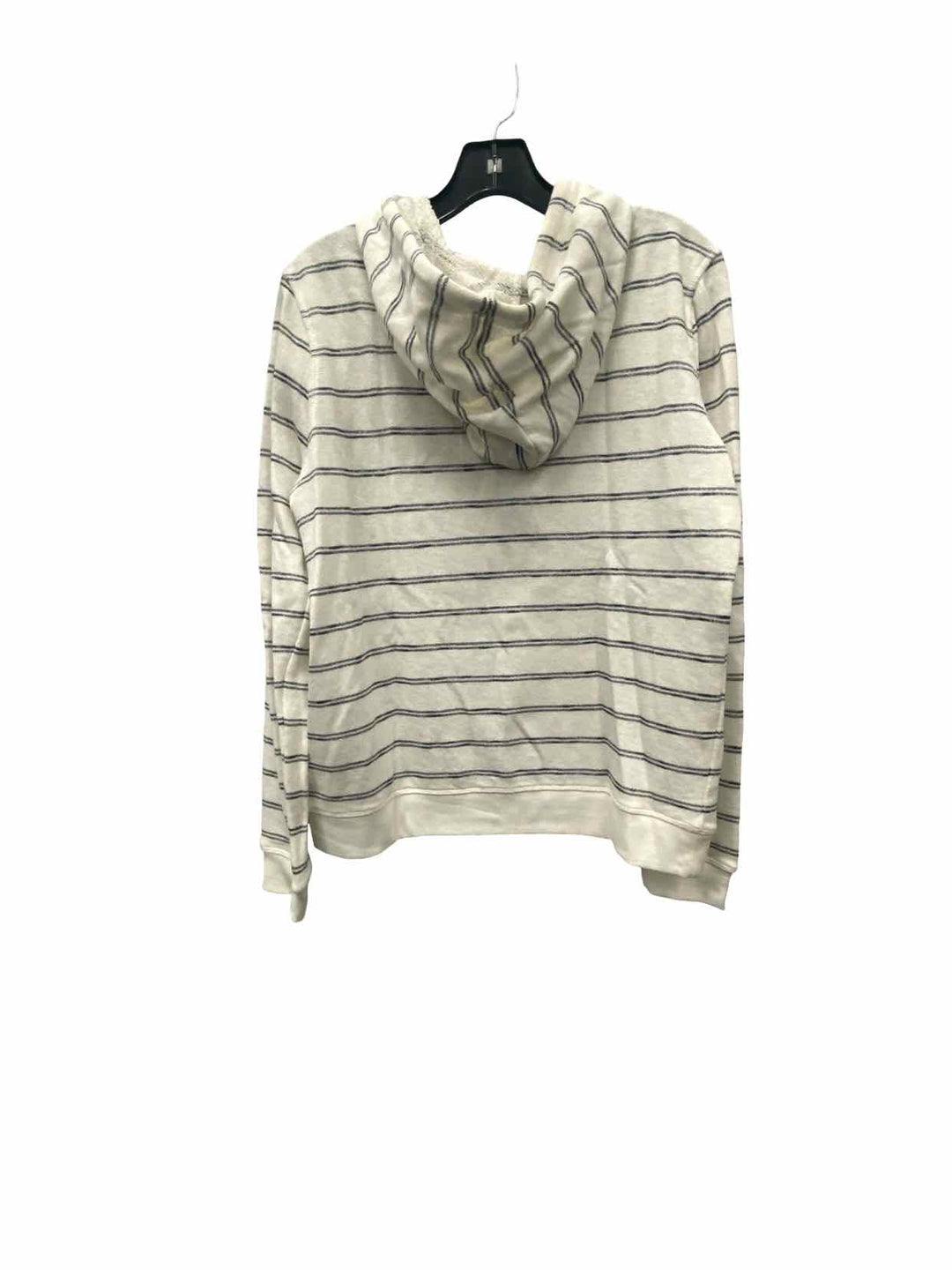 Roxy Size L White Blue Striped Sweatshirt