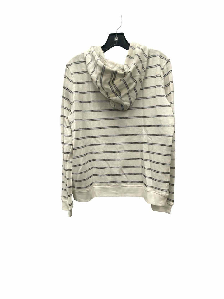 Roxy Size L White Blue Striped Sweatshirt