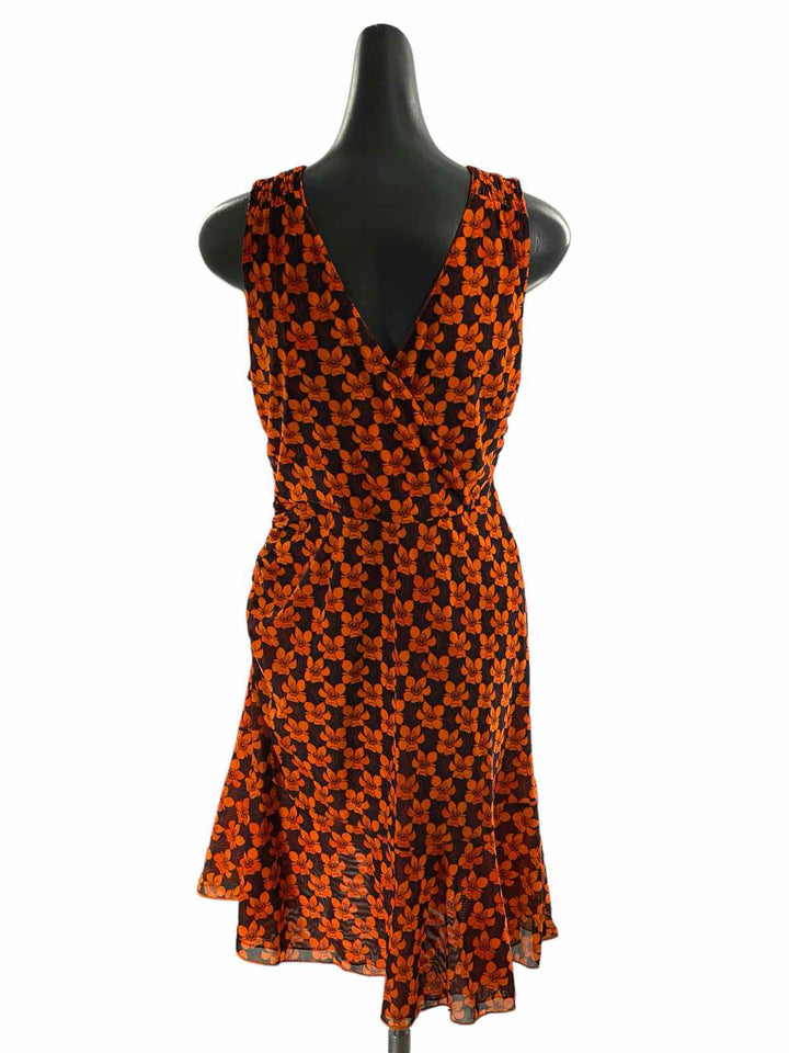 Cabi Size S Orange Black Print NWOT Dress