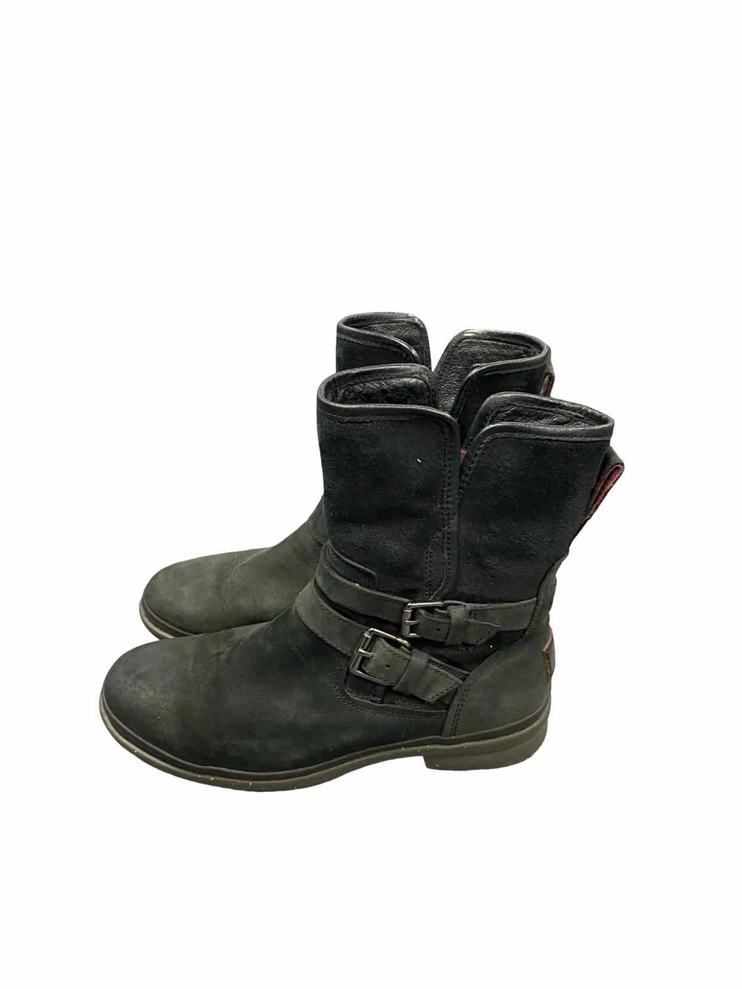 UGG Shoe Size 7.5 Black Leather Simmens Boots(Ankle)