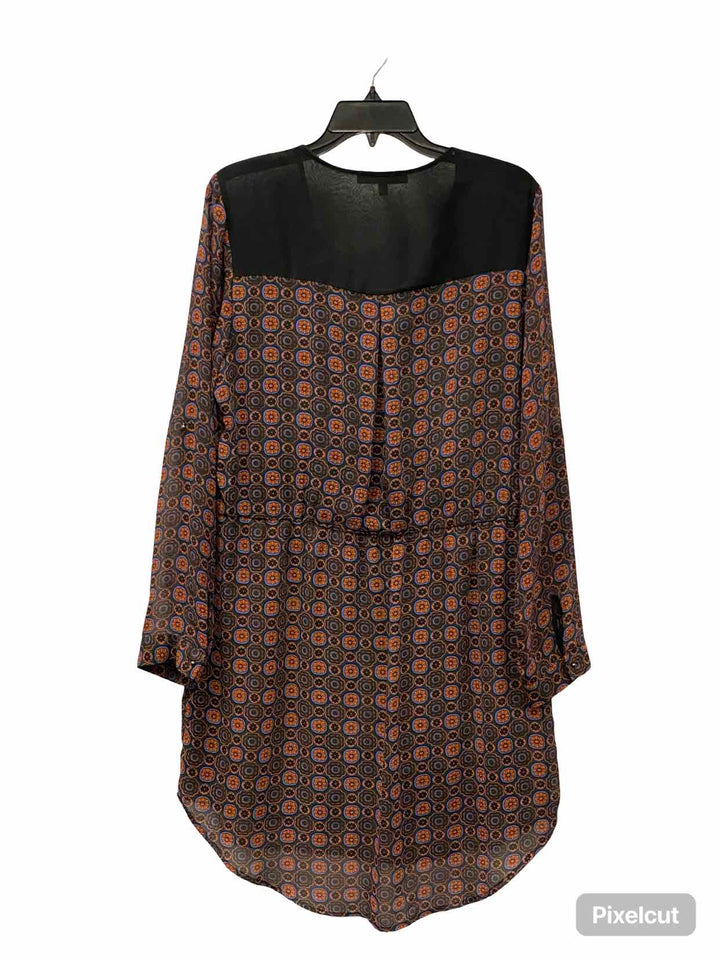 Daniel Rainn Size L Black Orange/Blue Floral Dress