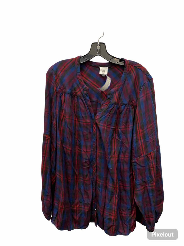 Cabi Size XXL Red Blue Plaid Long Sleeve Shirts
