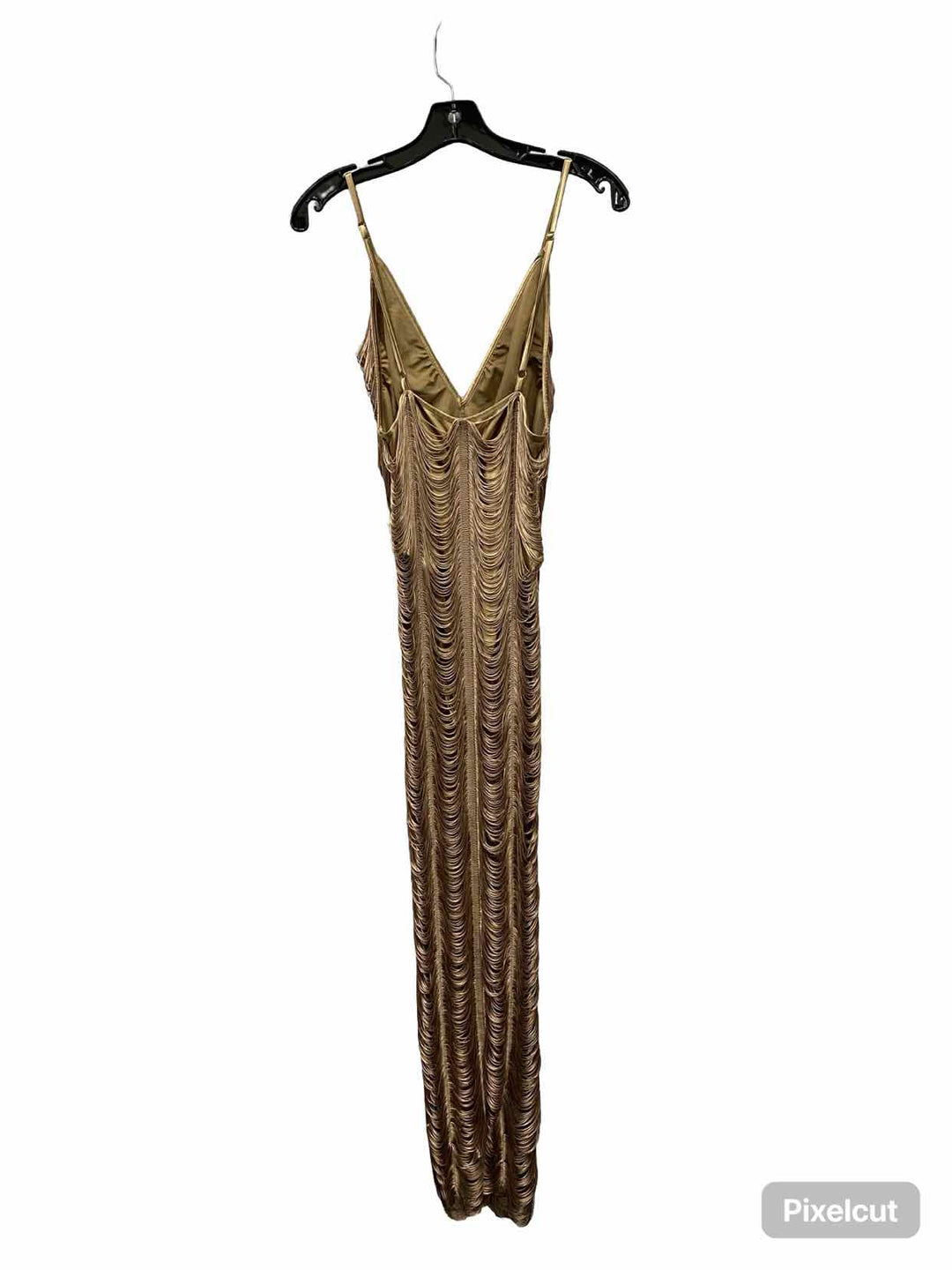 Unknown Brand Size M Gold Fringe Formal Dress (Short)