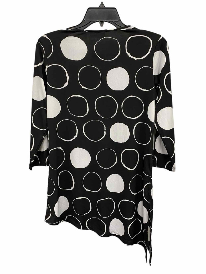 Susan Graver Size XXS Black White Circles Short Sleeve Shirts