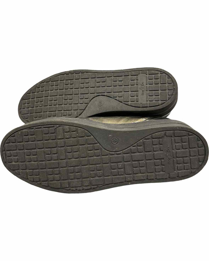 Bos and Co Shoe Size 40 Grey Metallic Leather Platform Sneakers