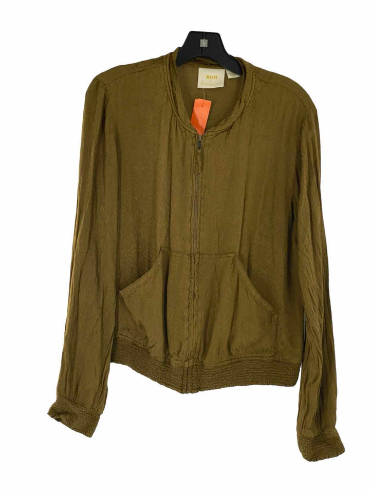 Maeve Size M Olive Cheetah Long Sleeve Shirts