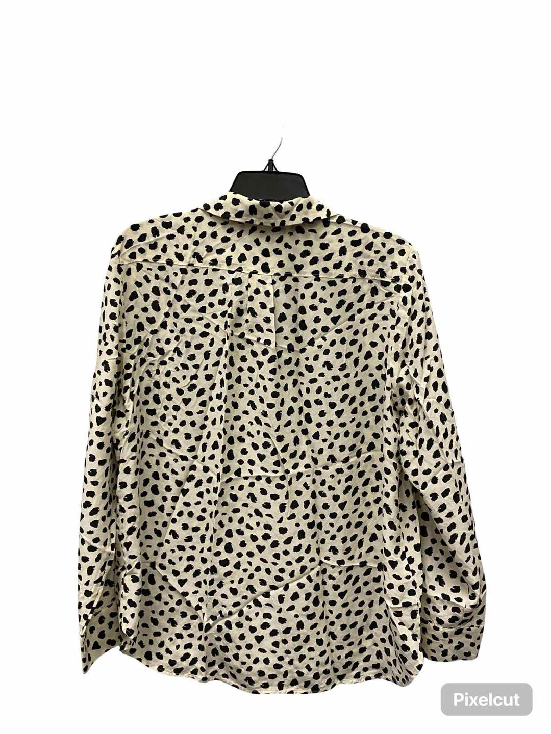 Tommy Bahama Size M White Black Animal 100% silk Long Sleeve Shirts